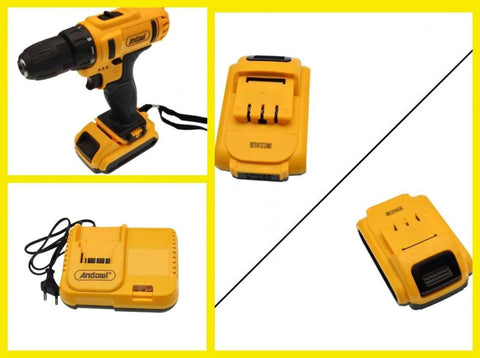 Andowl Q-GJ011 Cordless Lithium Battery Electric Drilling Screwdriver Bits Set