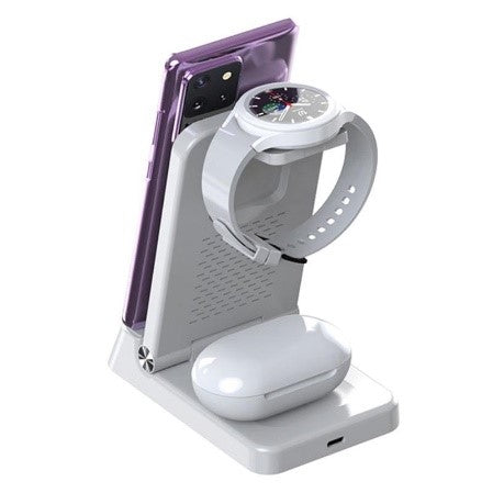 A60 – (4-in-1) 15W Wireless Charger Folding Cell Phone Charging Stand (For Apple Watch Version)