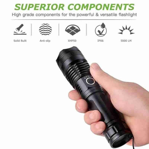 Andowl Q-5109 Super Far Bright Flashlight - zoom function