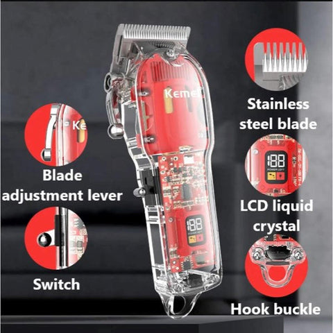 Andowl Q-LF63 Transparent Rechargeable Electric Hair Clipper