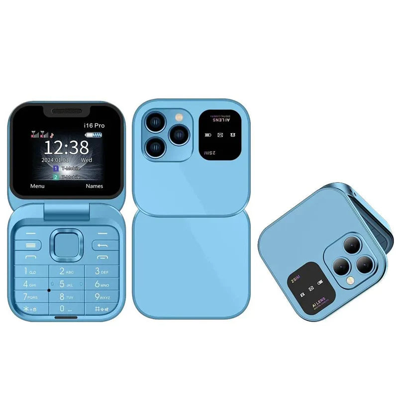 i16 Pro Mini Flip Phone - (.77 inch)