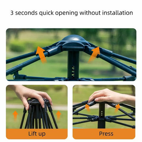 SE JG20375529 4 Sided Full Floor Camping  Tent With 3 Windows And 1 Door