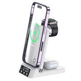 A60 – (4-in-1) 15W Wireless Charger Folding Cell Phone Charging Stand  (For Apple Watch Version)