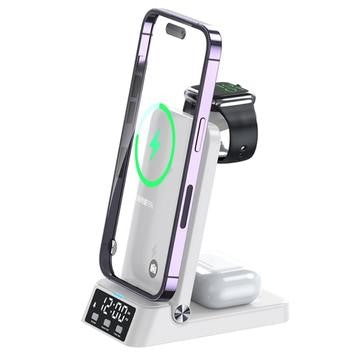 A60 – (4-in-1) 15W Wireless Charger Folding Cell Phone Charging Stand  (For Apple Watch Version)