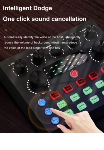 Andowl Q-SK8 Professional Podcast Condenser Microphone With Sound Card Set