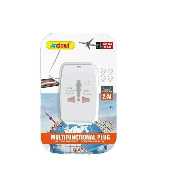 Andowl Q-A72 Universal Socket Adapter White