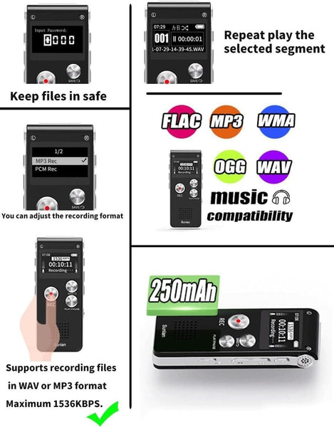 Andowl Q-LY77 Digital Voice Recorder 16G HIFI