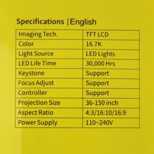 Andowl Q-A16B WiFi Mirroring Projector
